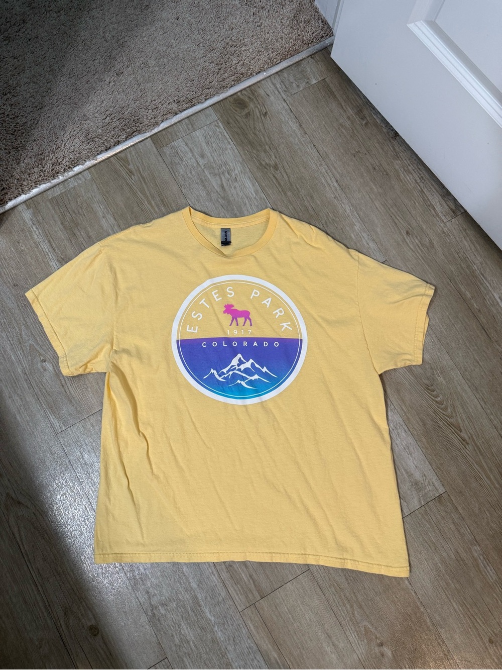 Gildan Yellow Estes Park Colorado Graphic Tee